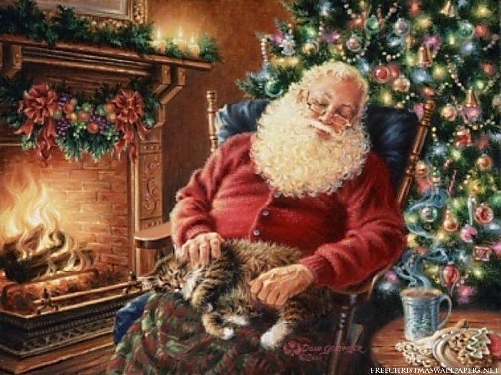 Santa Claus Resting Wallpaper