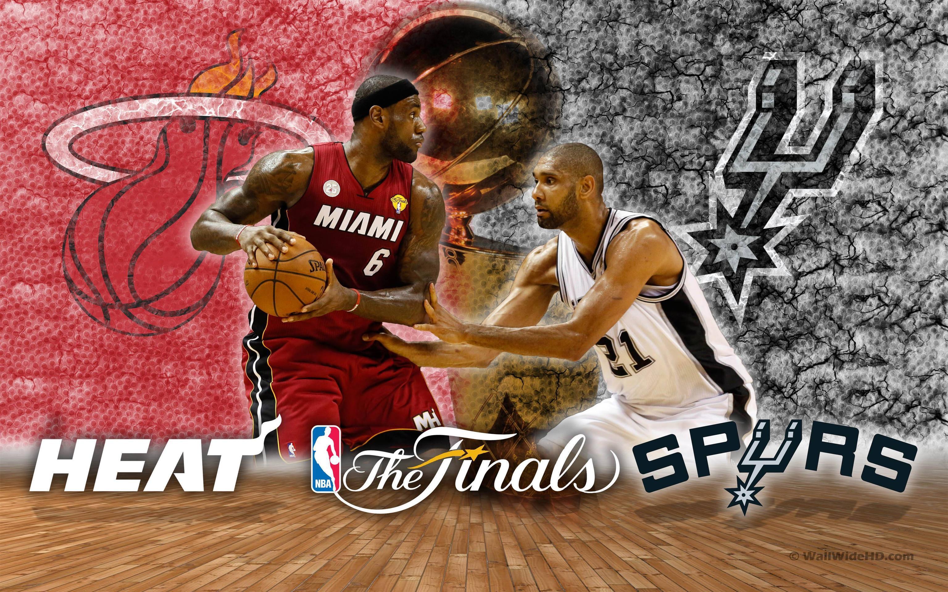 The Finals 2014 Heat&;s LeBron v Spurs&;s Duncan Wallpaper Wide or