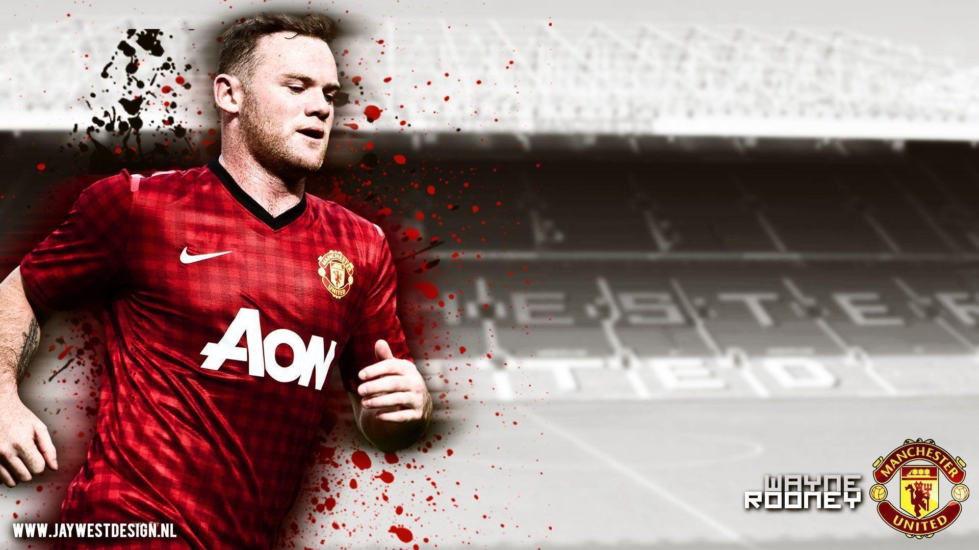 Wayne Rooney Manchester United Widescreen Background Wallpaper