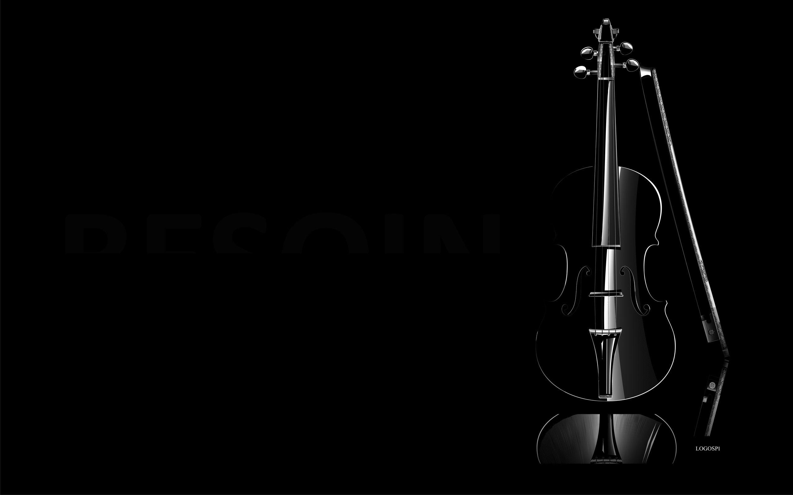 Black Art Wallpaper, Violin Music Creative Black Art