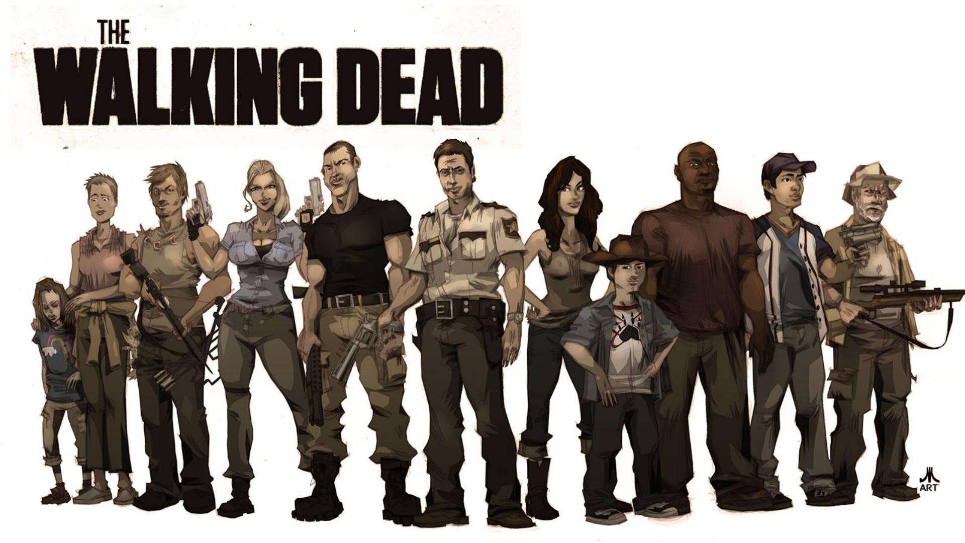The Walking Dead Cartoon Wallpaper