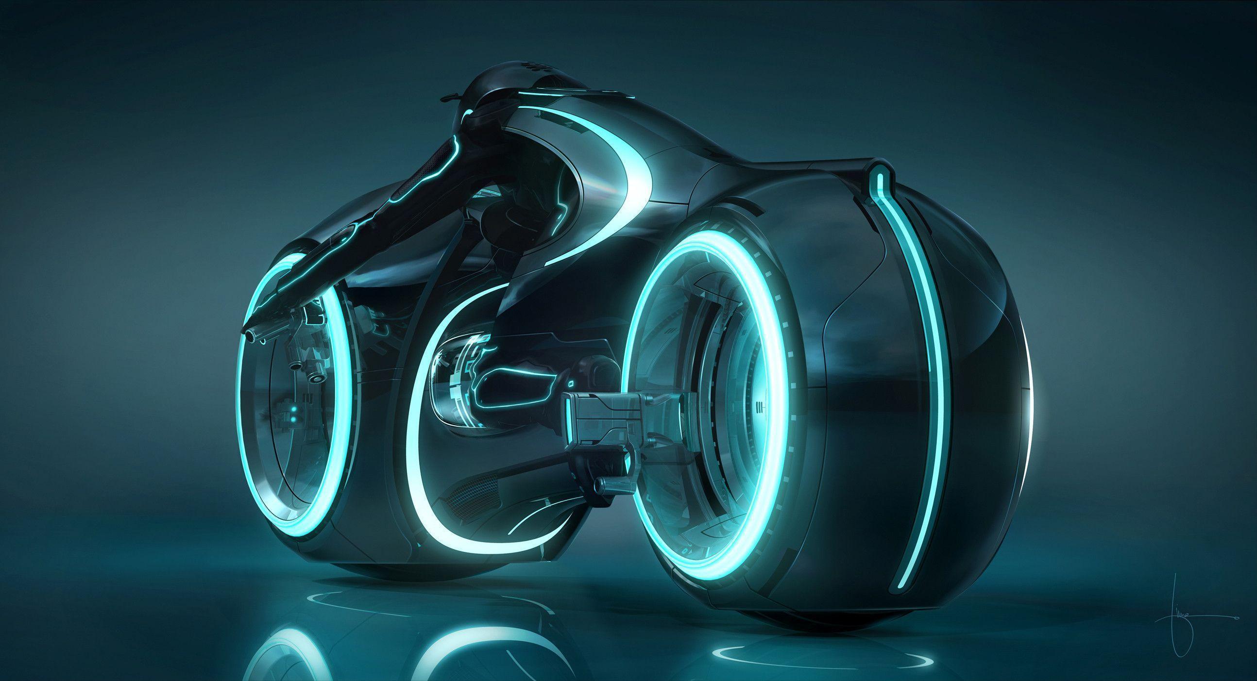 The Light Cycle from Disney&;s Tron: Legacy Movie Desktop Wallpaper