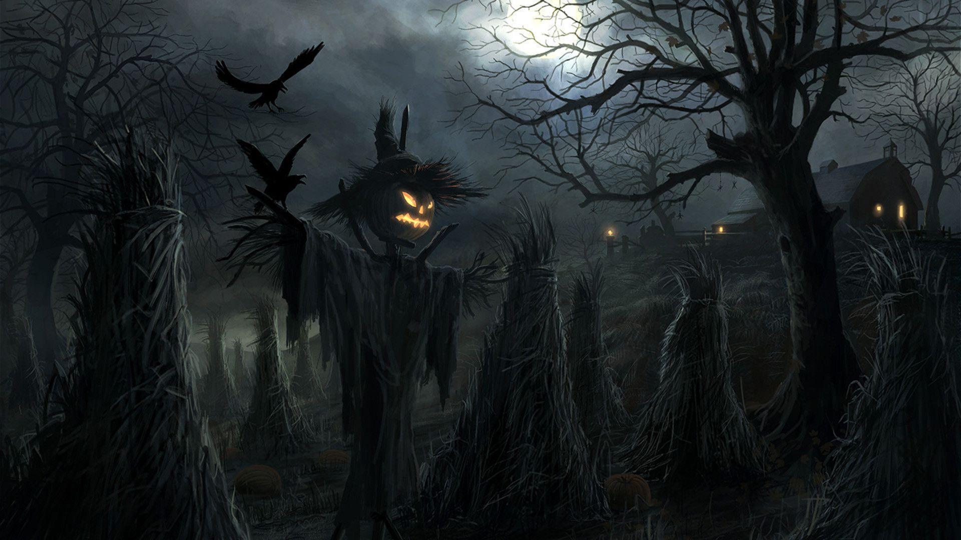 Halloween pumpkin scarecrow
