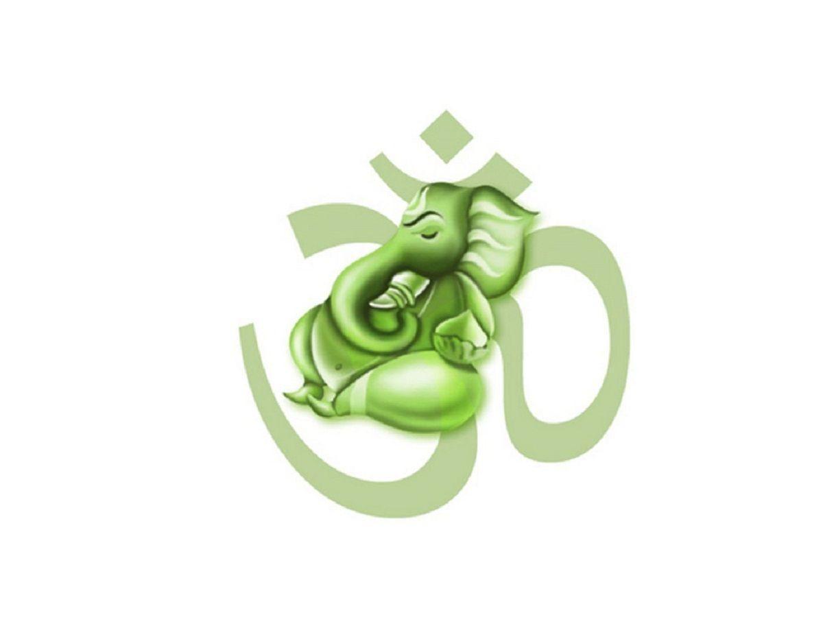Emerald Ganeshji with Latest background Aum. High Resolutions HD
