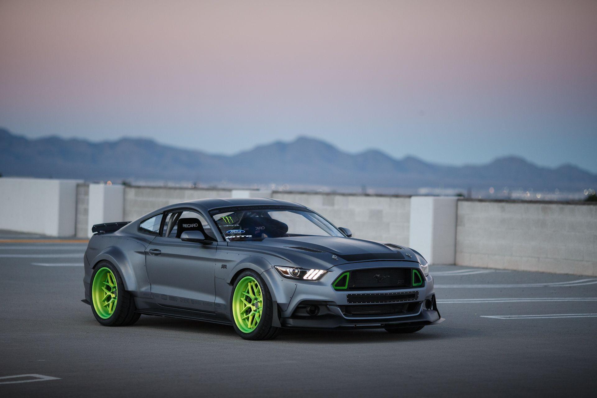 Wallpaper ford, mustang, rtr, green, wheels, front, monster