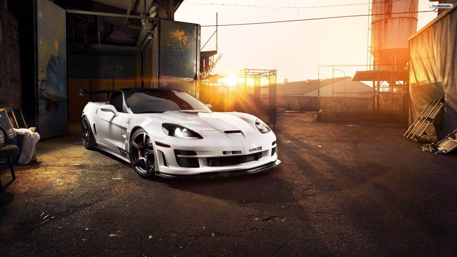 White Corvette Wallpaper Border Wallpaper. photofullhd