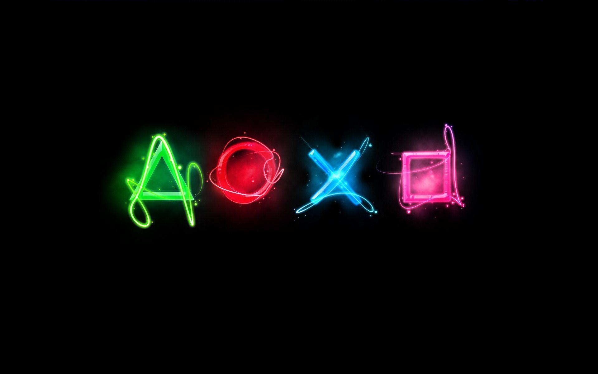 Neon PlayStation buttons Wallpaper