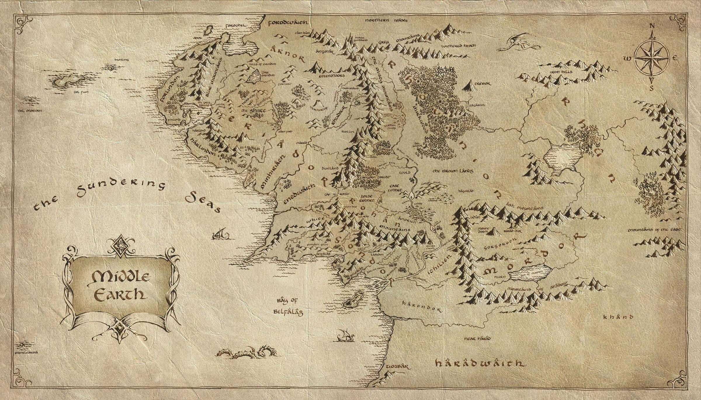 Wallpaper lord of the rings, the lord of the rings, map, middle