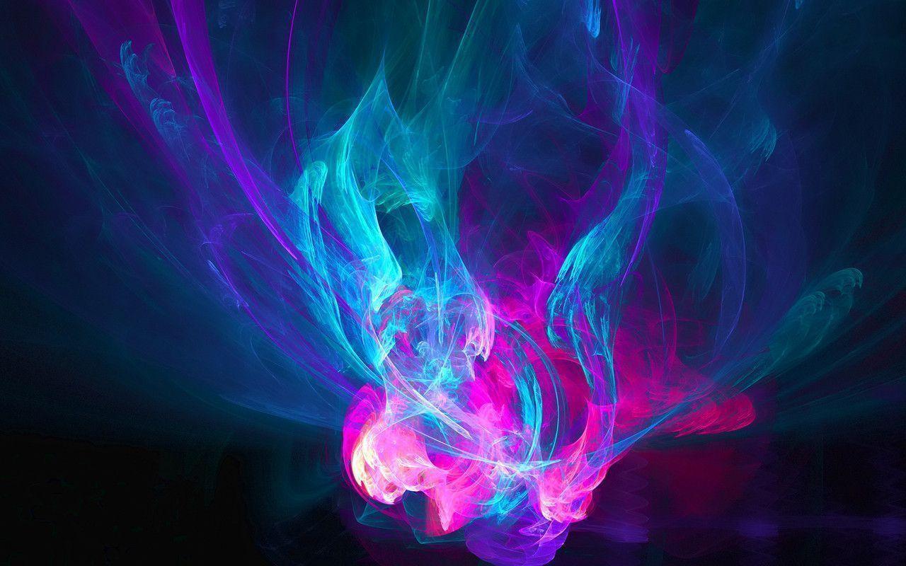 Blue Flames Luminous Fire Turquoise Pink HD wallpaper #