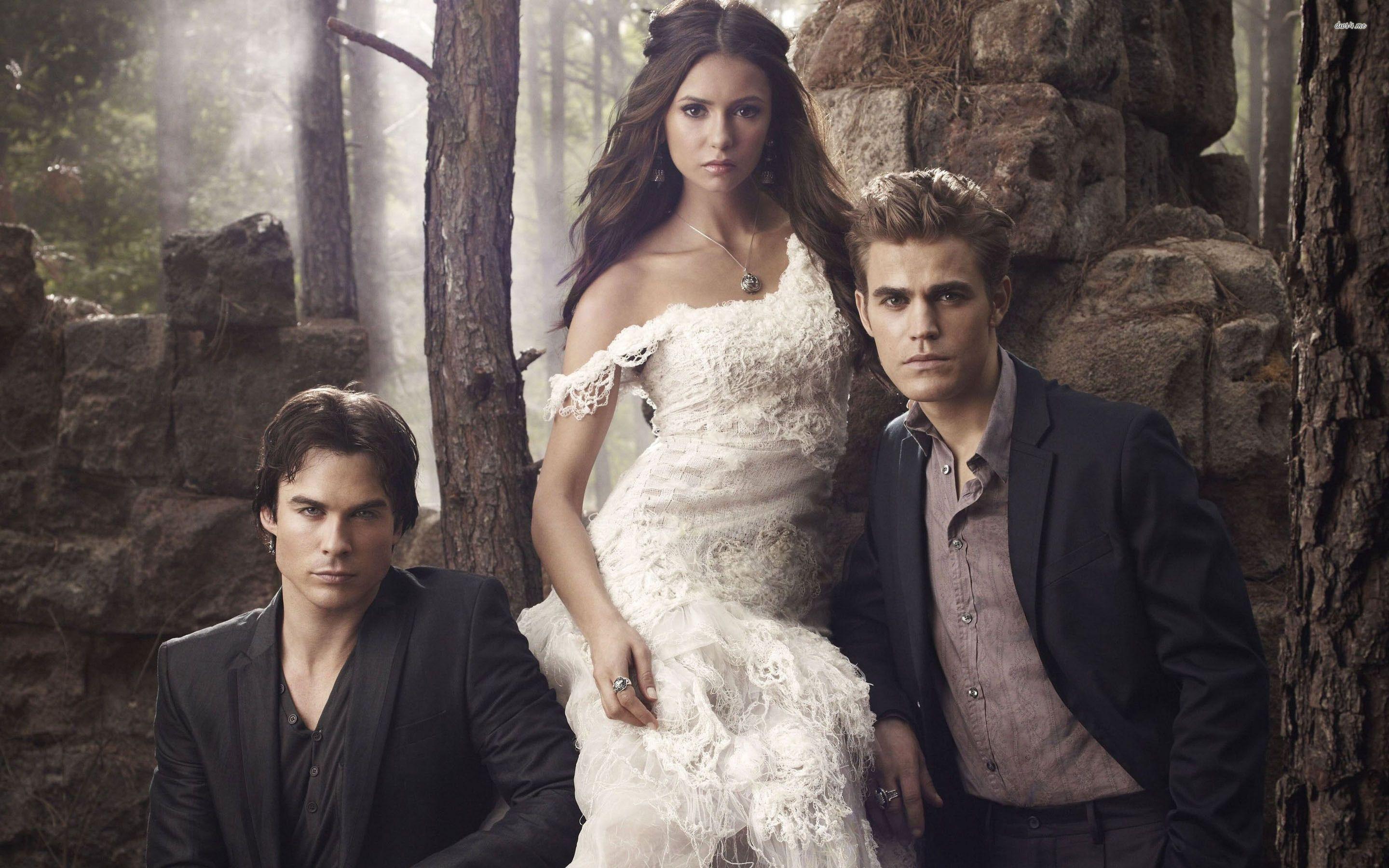 Stefan, Elena, Damon Vampire Diaries wallpaper Show