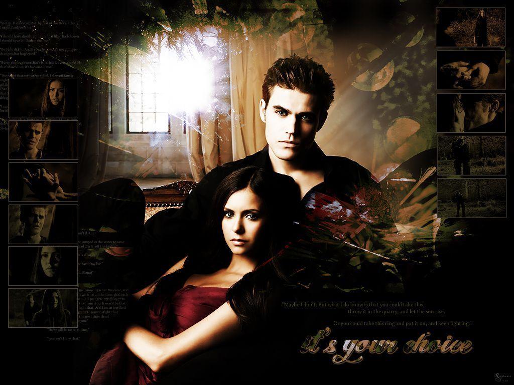 Wallpaper For > Vampire Diaries Wallpaper Damon And Stefan
