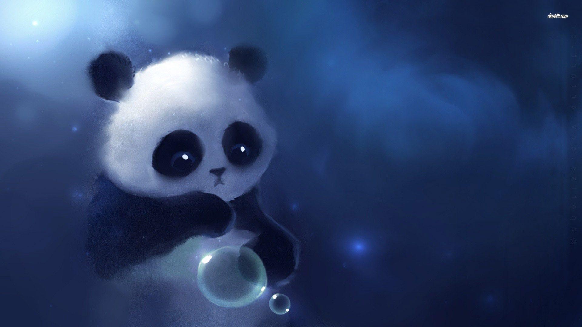 Wallpaper For > Cute Cartoon Panda Wallpaper