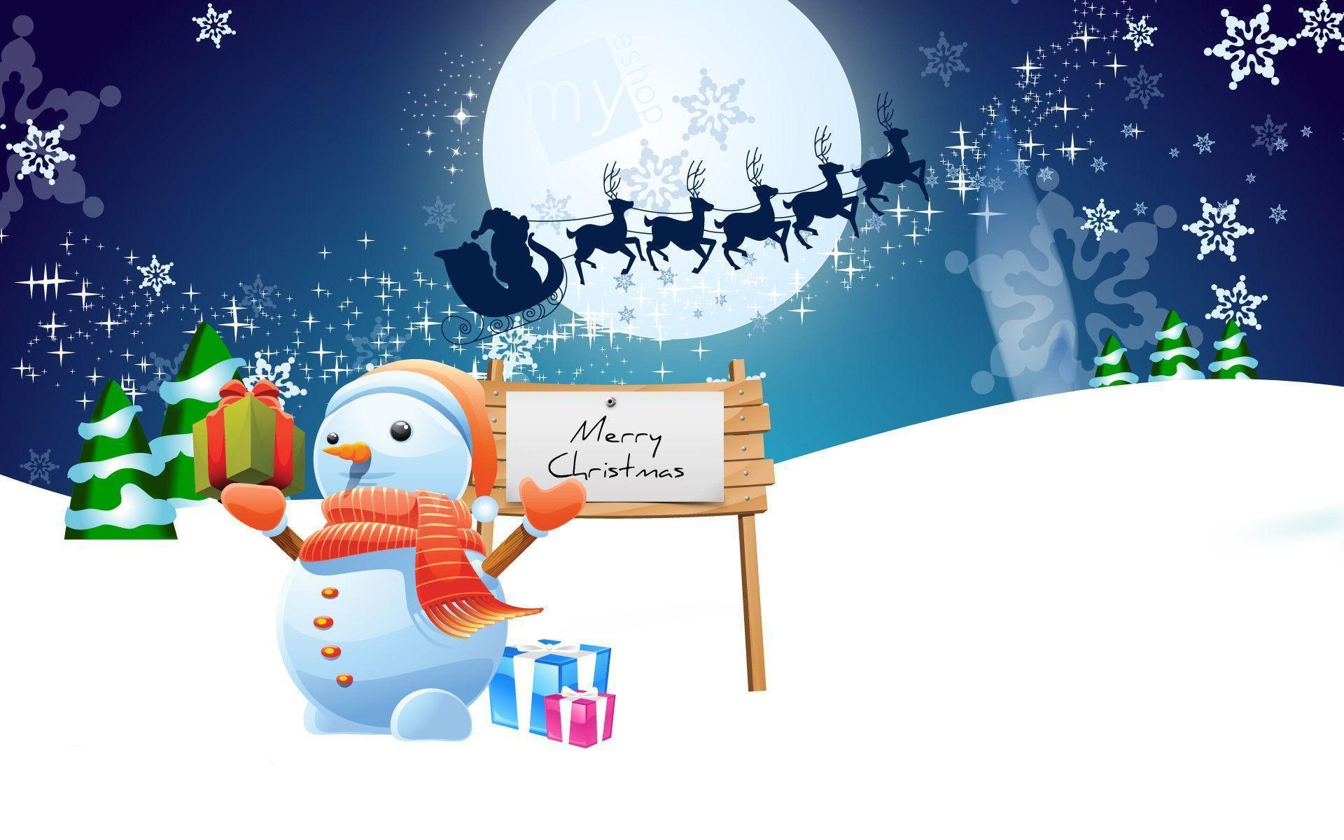 Snowman Merry Christmas WallPaper HD