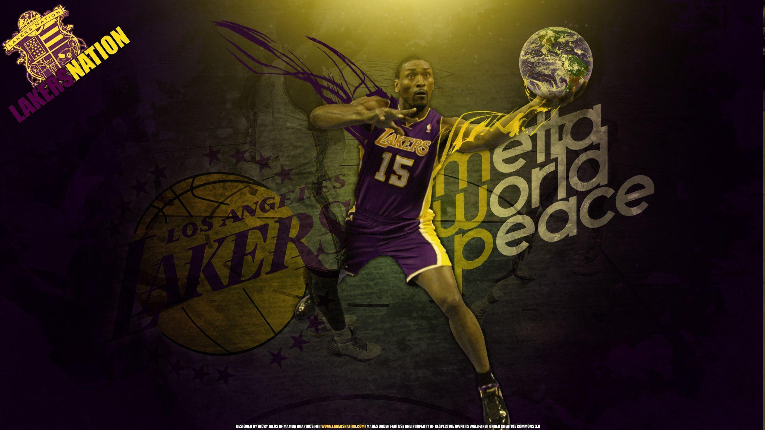 Wallpaper: Metta World Peace With the World in His Hands. Lakers