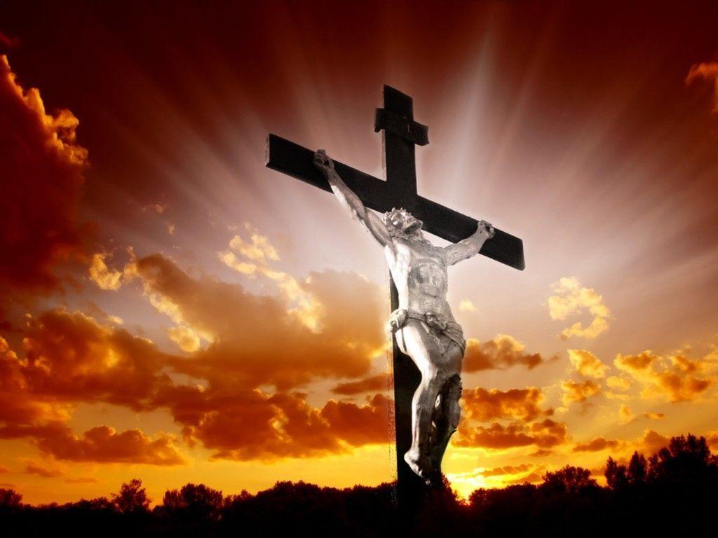 Christian Cross With Jesus Christ In Beautiful Sunrise Christian