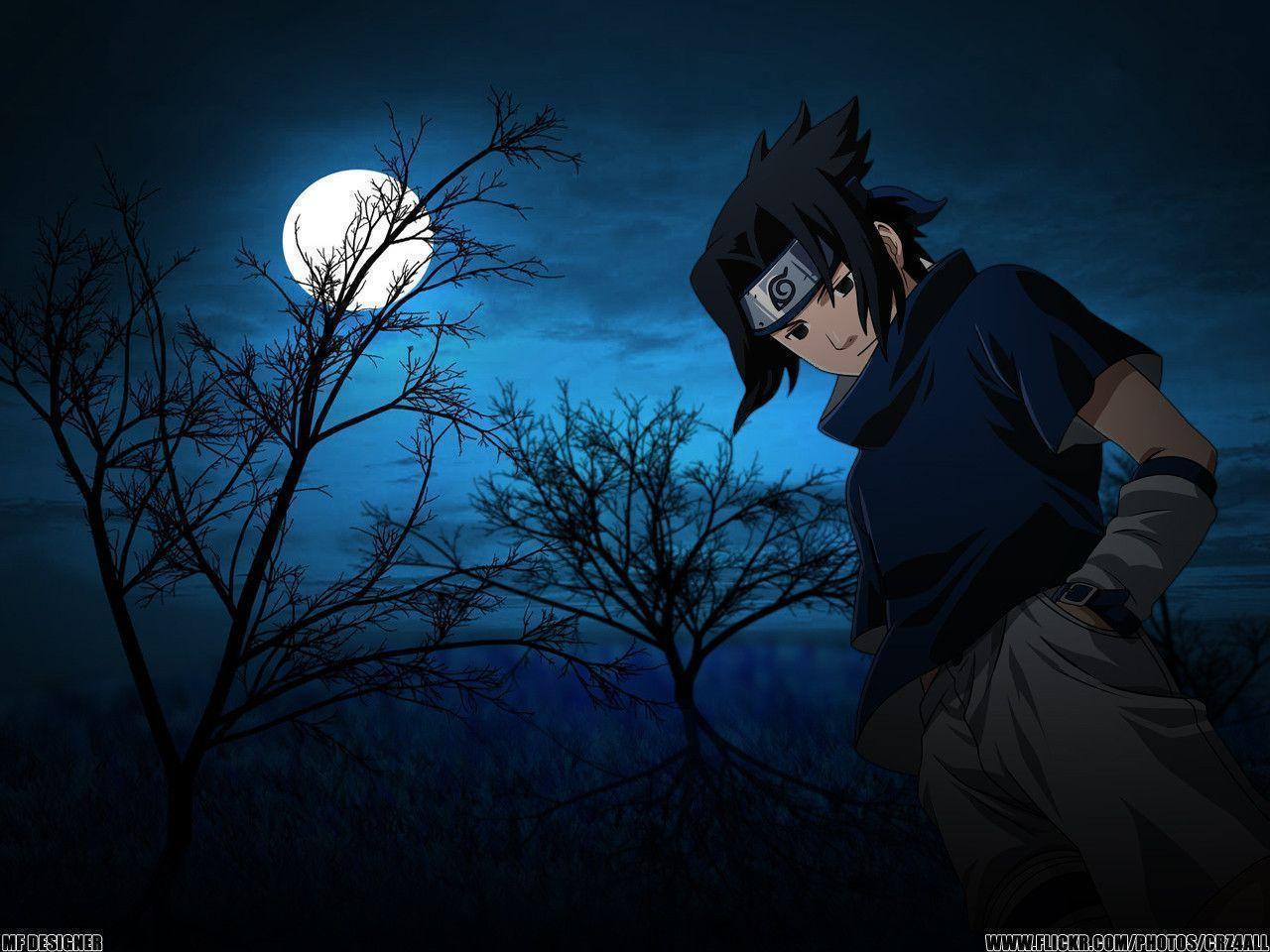 Uchiha Sasuke Alone At Night HD Wallpaper Free Download. Wallsev