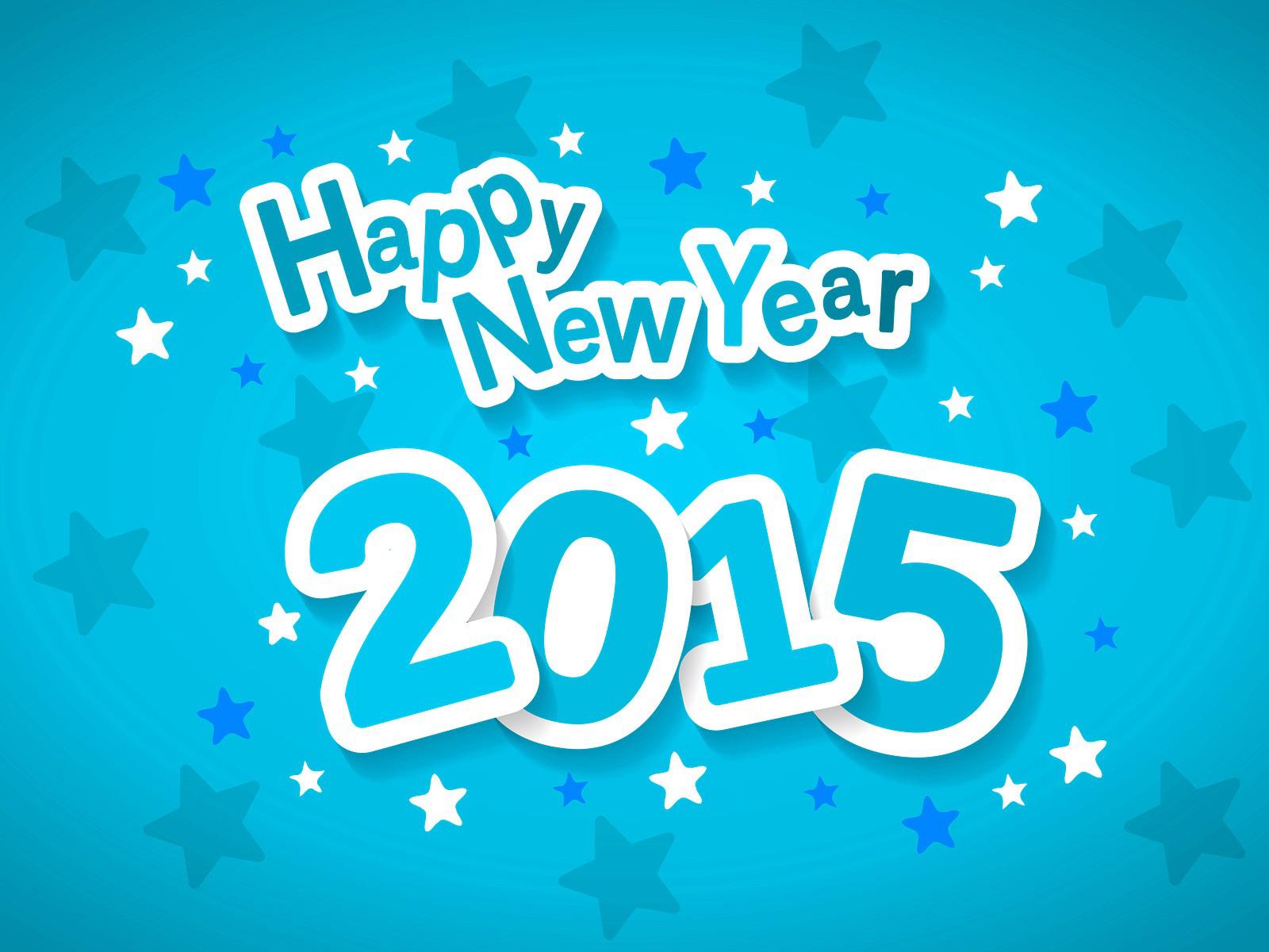 HD Happy New Year 2015 style blue Wallpaper