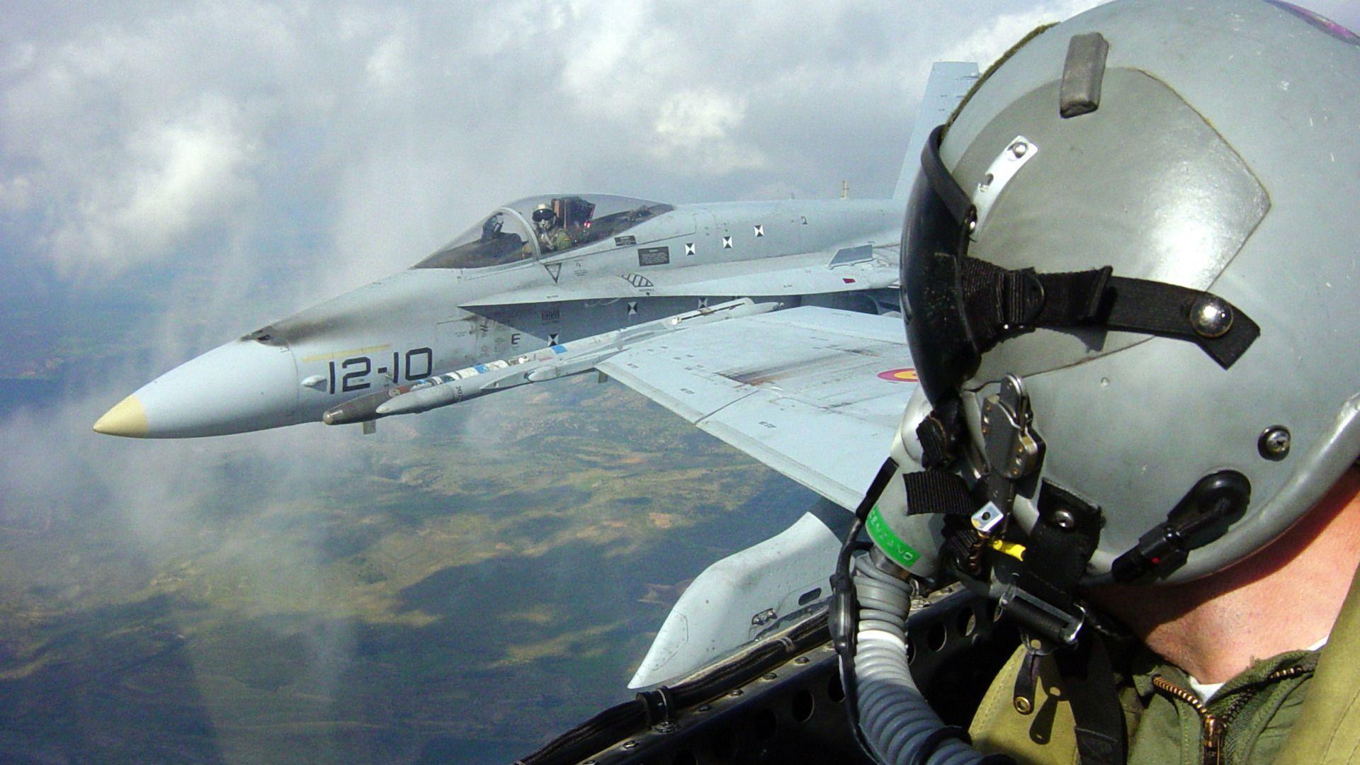 F18 Hornets From A Pilots Prespective View HD wallpaper #