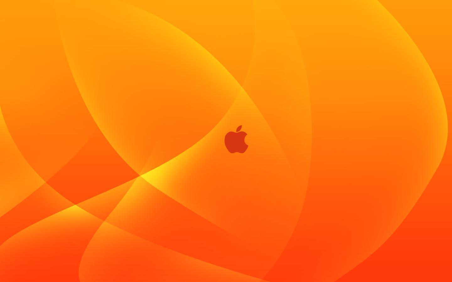 Orange Apple logo Wallpaper