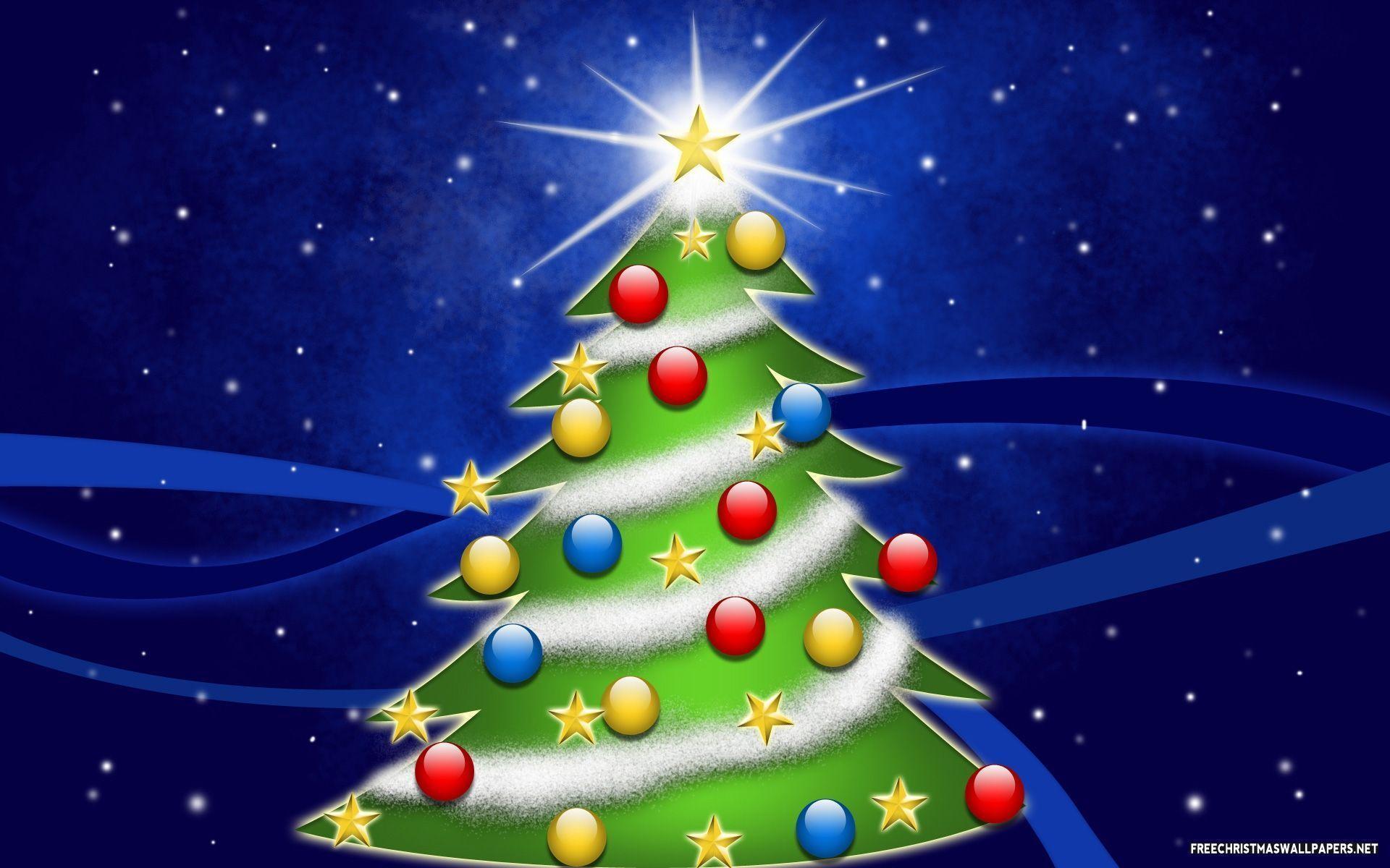 Decorated Christmas tree Wallpaper