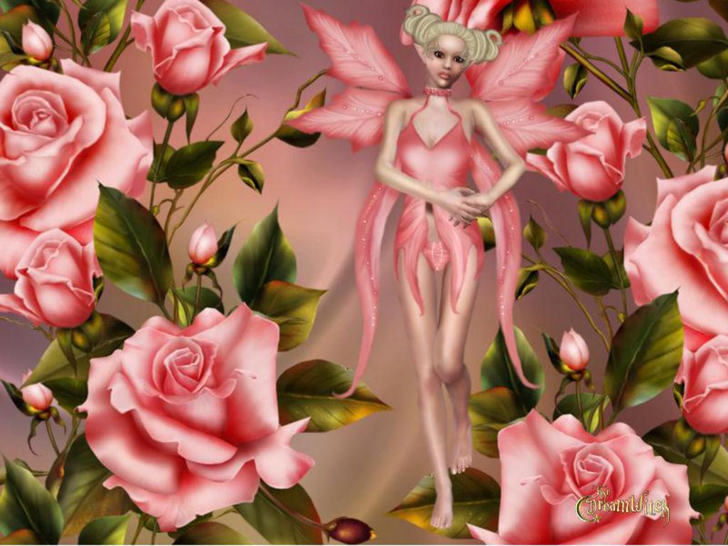 image For > Pink Cute Fairy Wallpaper