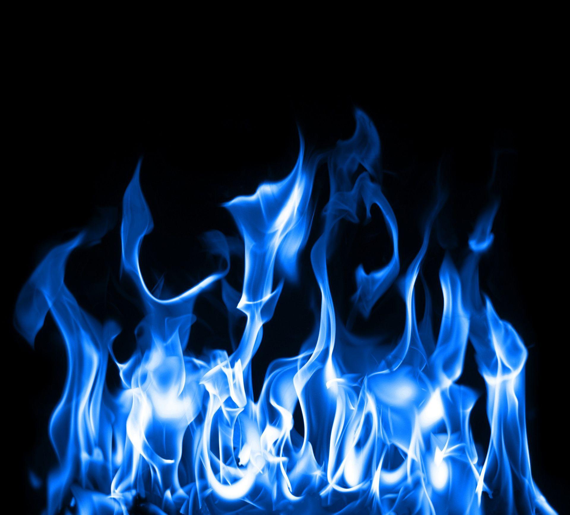 image For > Blue Flame Black Background