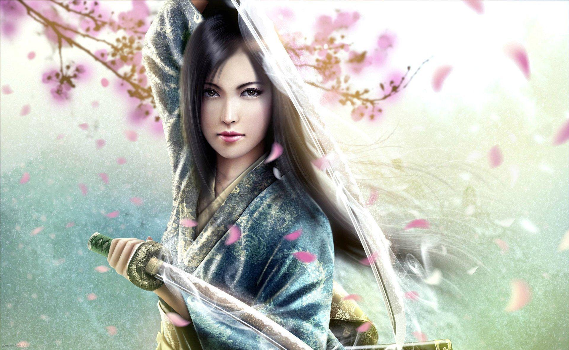 Wallpaper Kimono Samurai Girl x 1180 Fairy Dragon