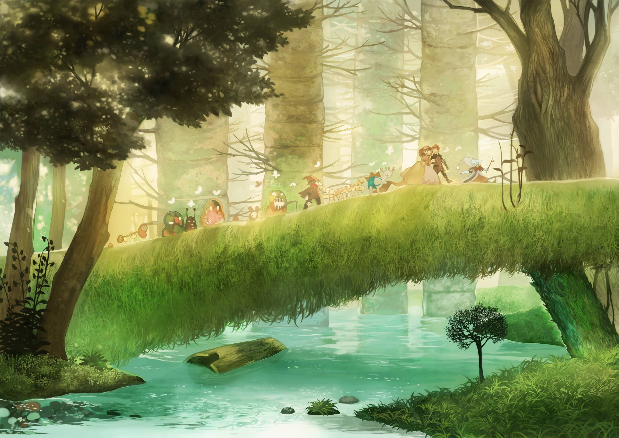 Aesthetic Forest Background Anime - canvas-canvaskle