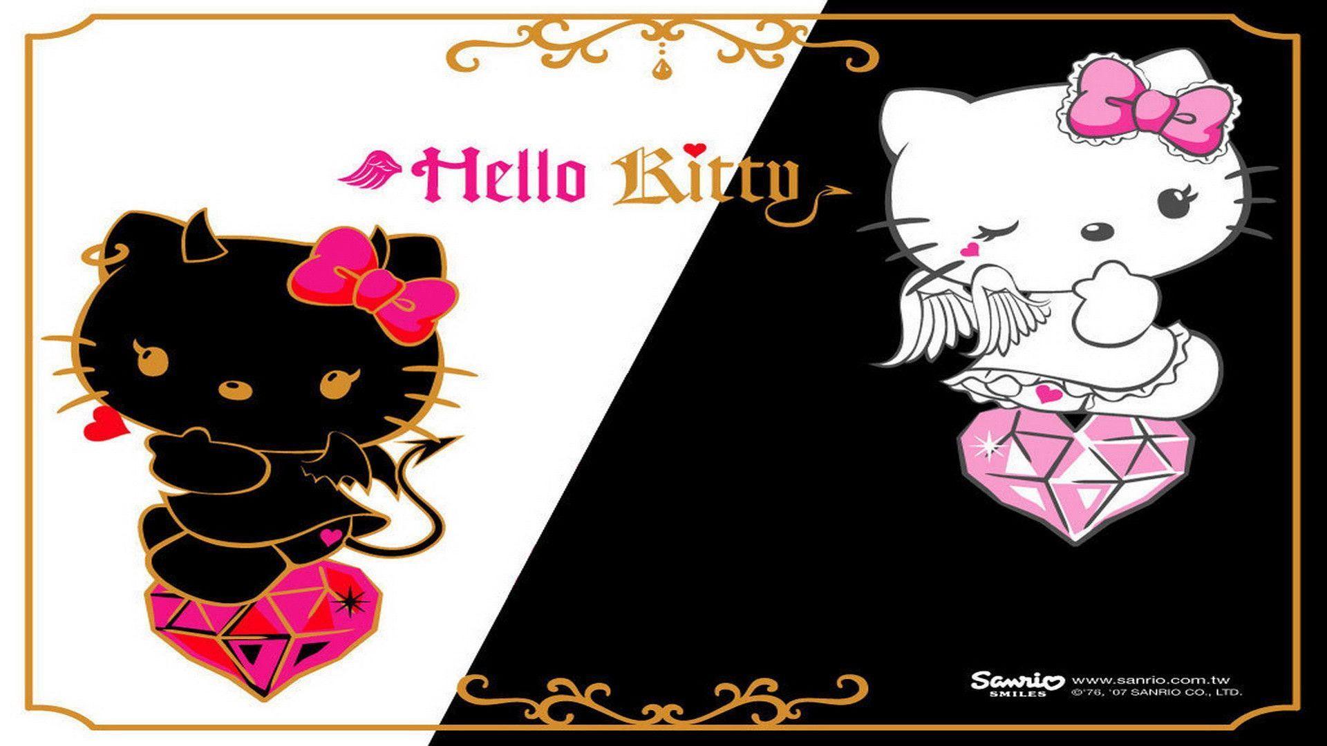 Hello Kitty black and white Wallpaper. HD Wallpaper, background