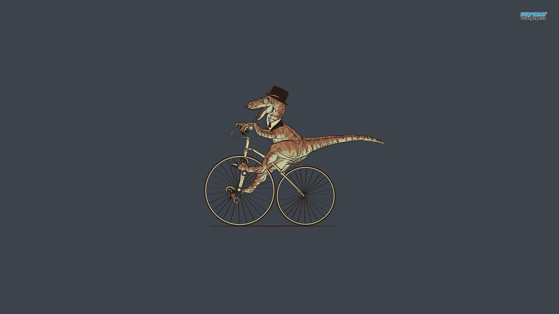 T Rex On Bicycle Wallpaper Wallpaper #