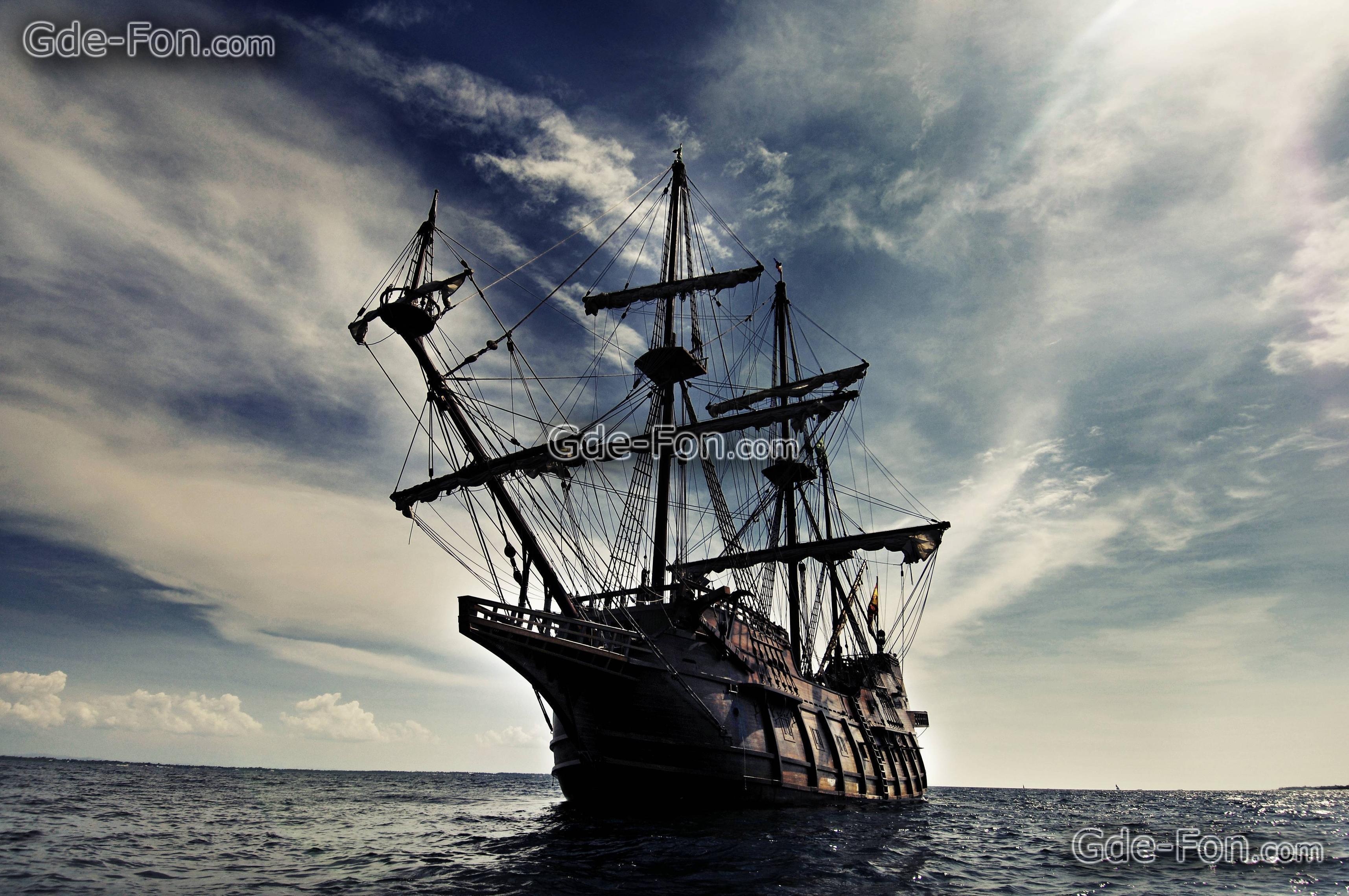 Download wallpaper ship, galleon, sailing ship, sea free desktop
