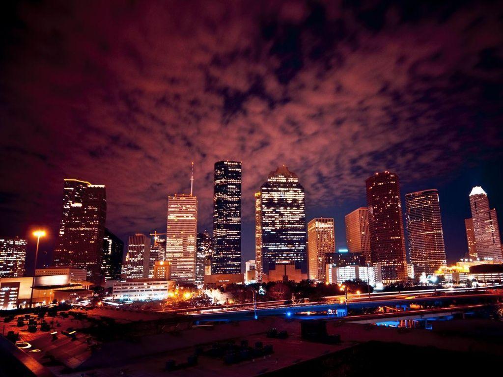 Houston Skyline At Night wallpapers