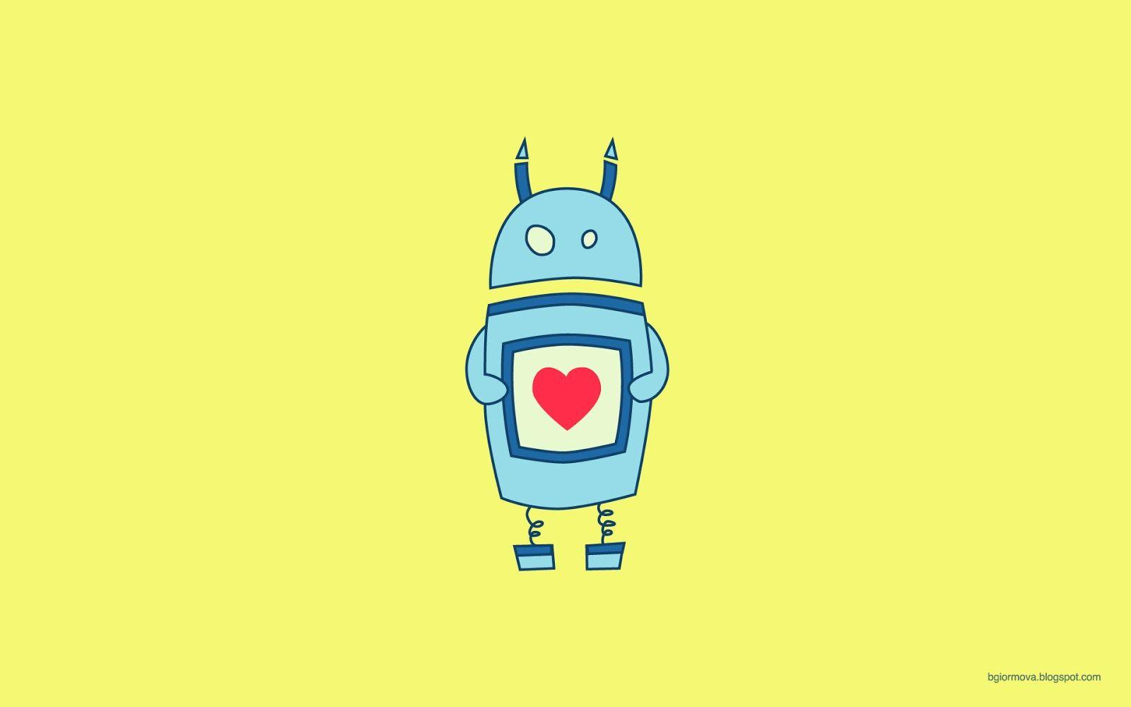 Wallpaper For > Cute Robot Love Wallpaper