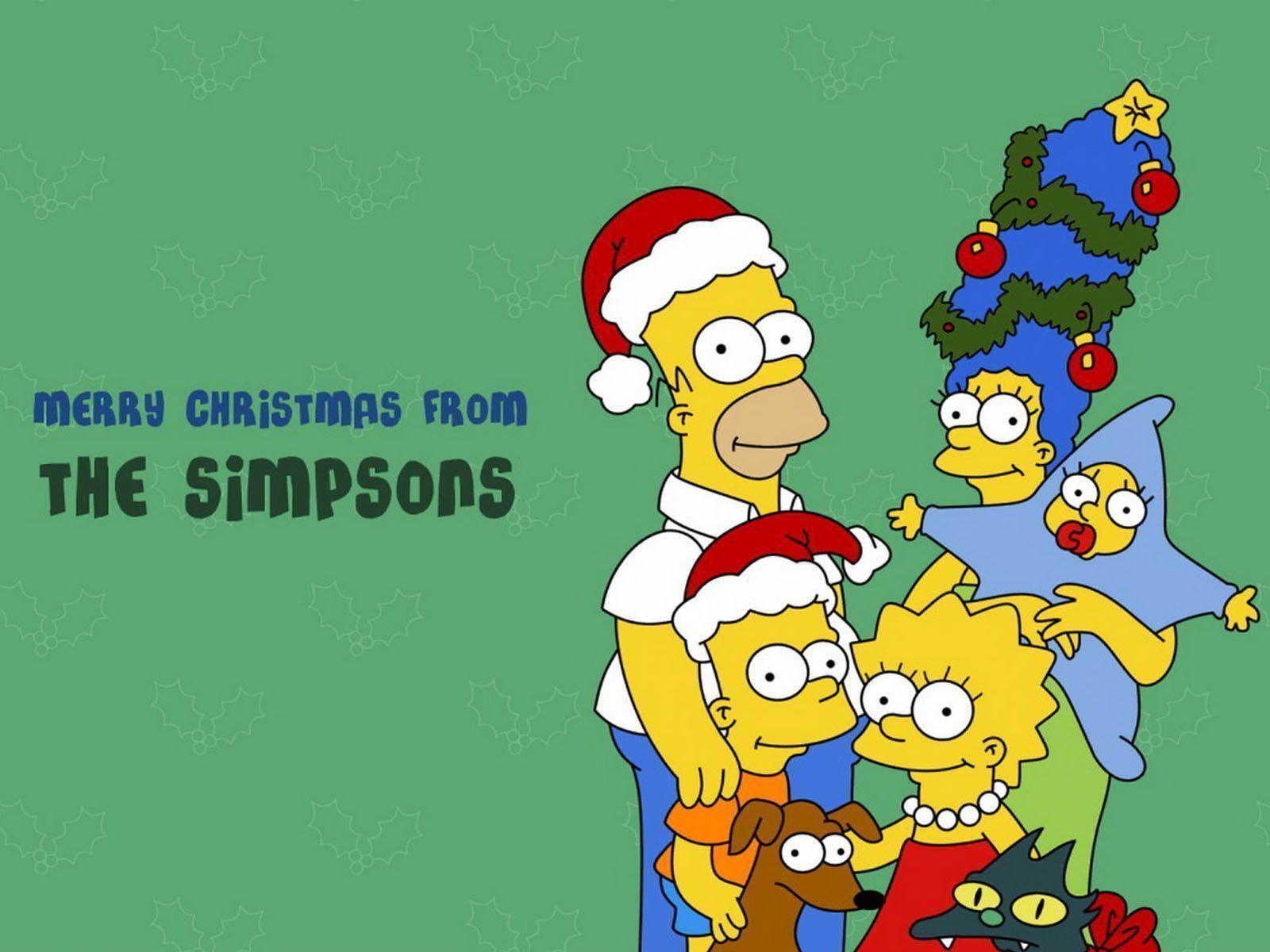 The Simpson Christmas Picture and Wallpaper