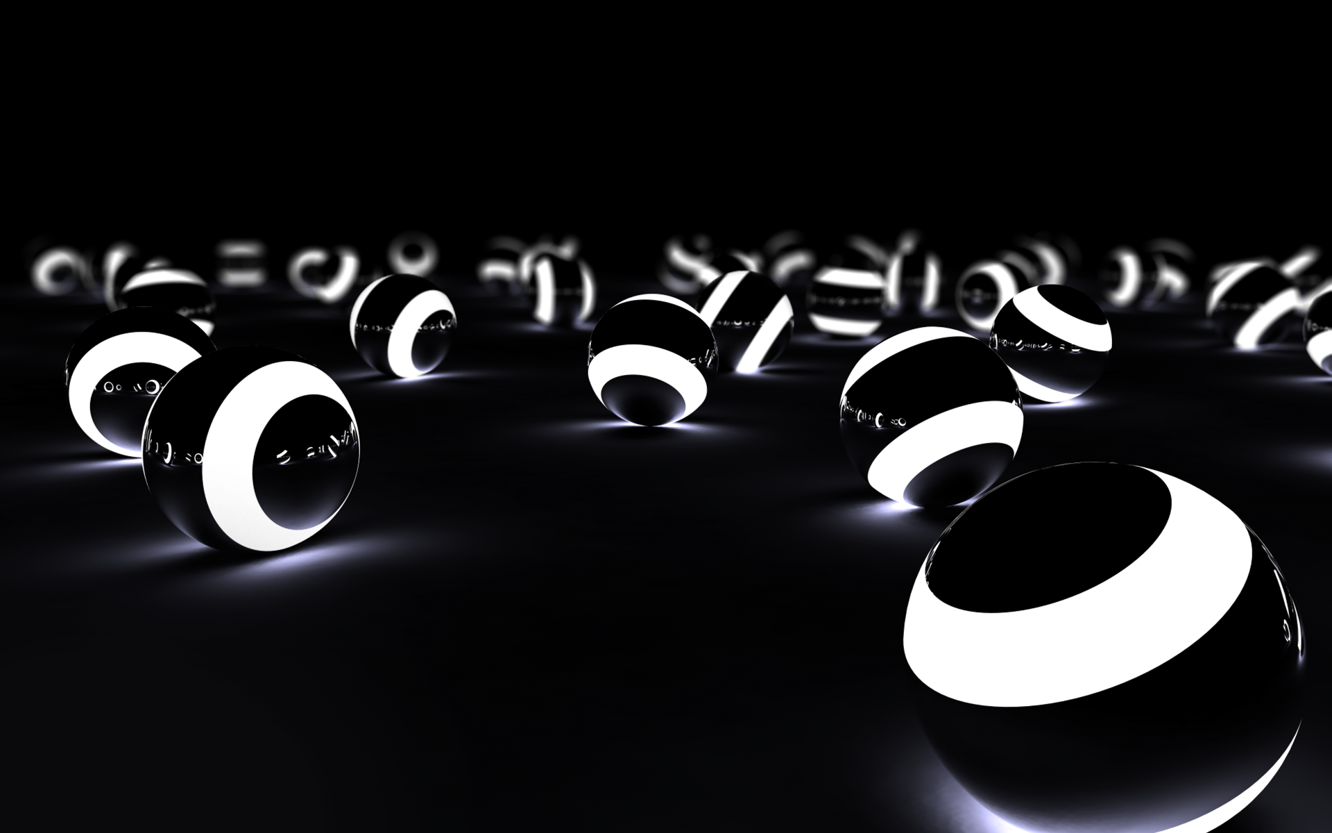 Black and white spheres Wallpaper #