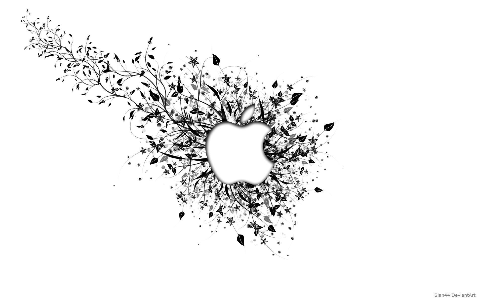 Apple MAC Flower Black HD Wallpaper Desktop Wallpaper
