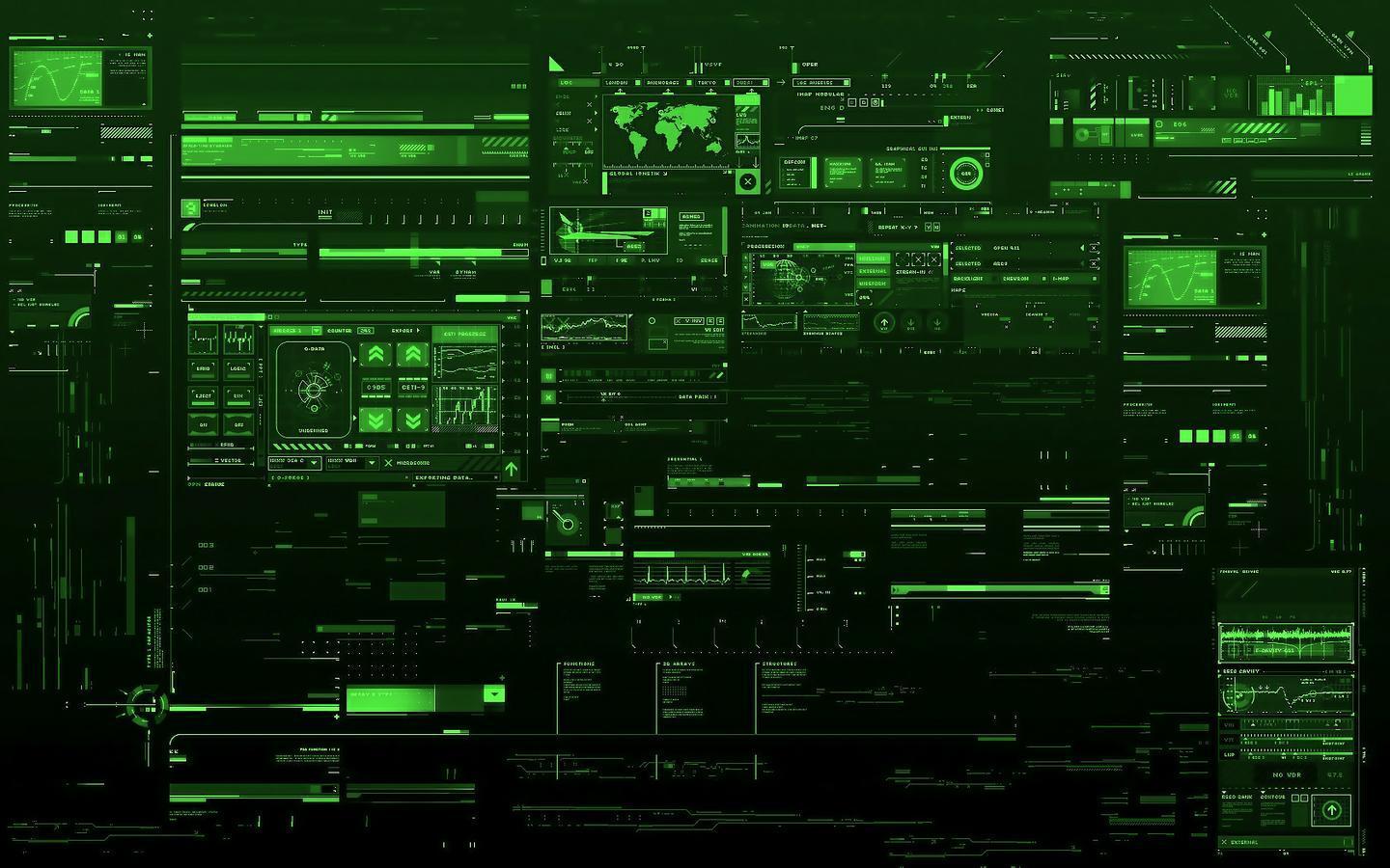 3d green technology wallpaper