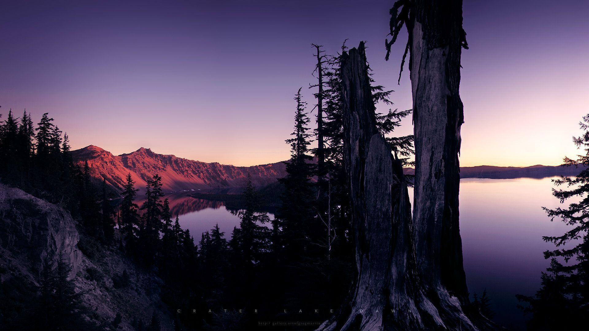 Crater Lake Evening Wallpaper. Travel HD Wallpaper