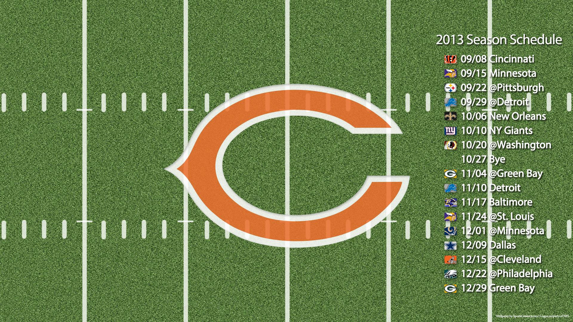 Chicago Bears Schedule 2014