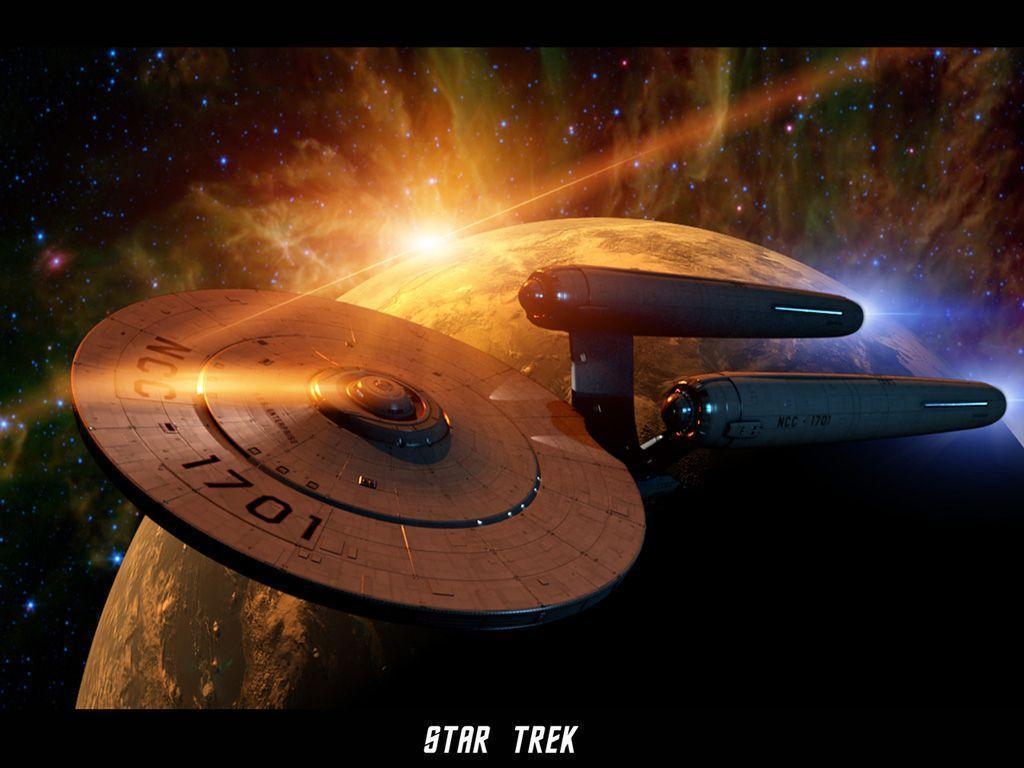 Star Trek Enterprise NCC 1701 On Space Sunset, free Star Trek