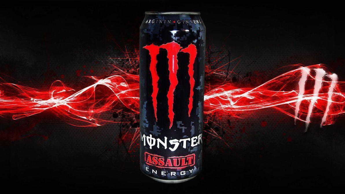 Wallpaper For > Red Monster Energy Drink Wallpaper