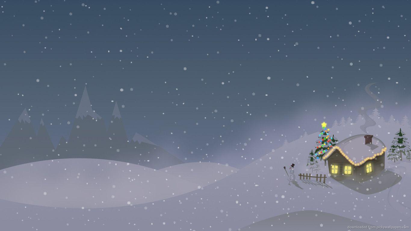 Download 1366x768 Small Christmas House Wallpaper