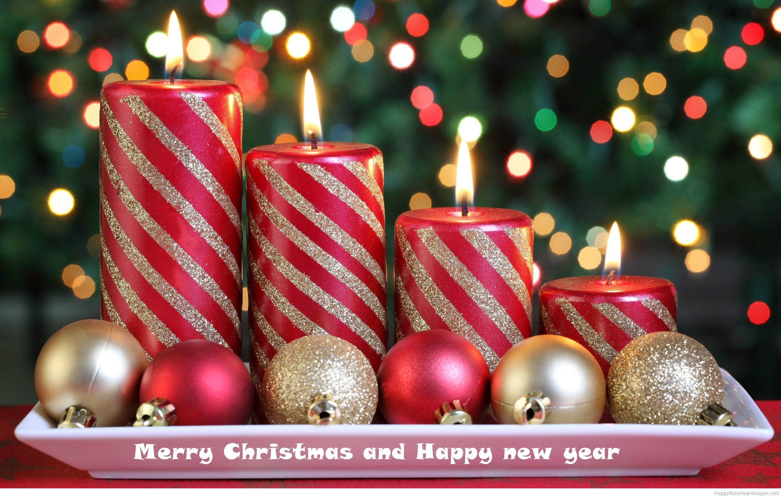 Merry Christmas and happy new year candle wallpaper 2014 2015