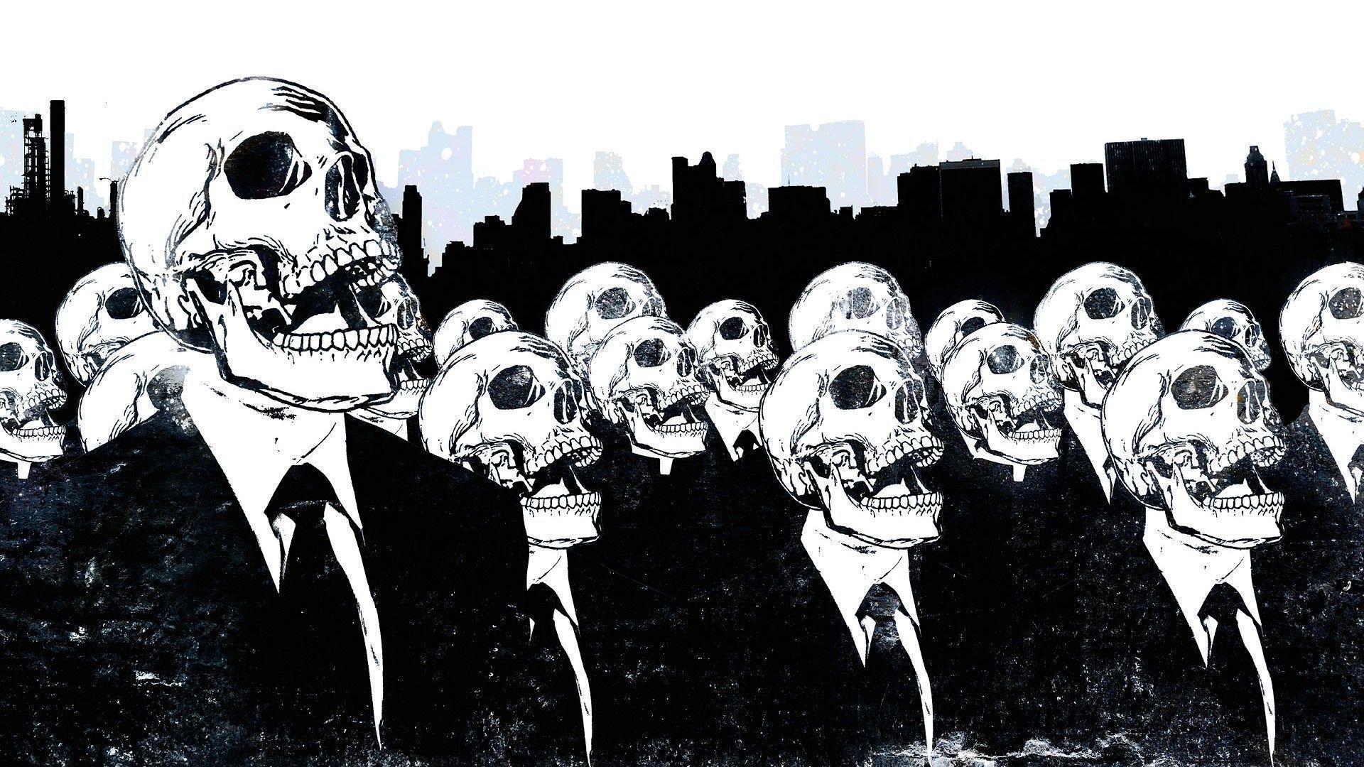 Skulls art suits wallpaper artistic wallpaper