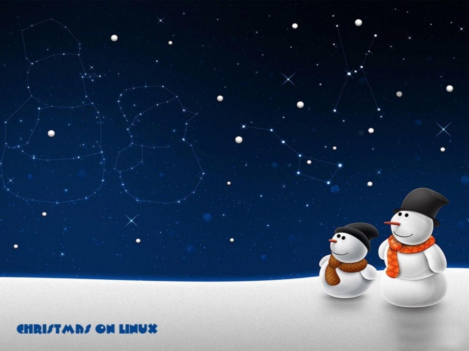 Linux Snowman Free Wallpaper Linux Winter Background