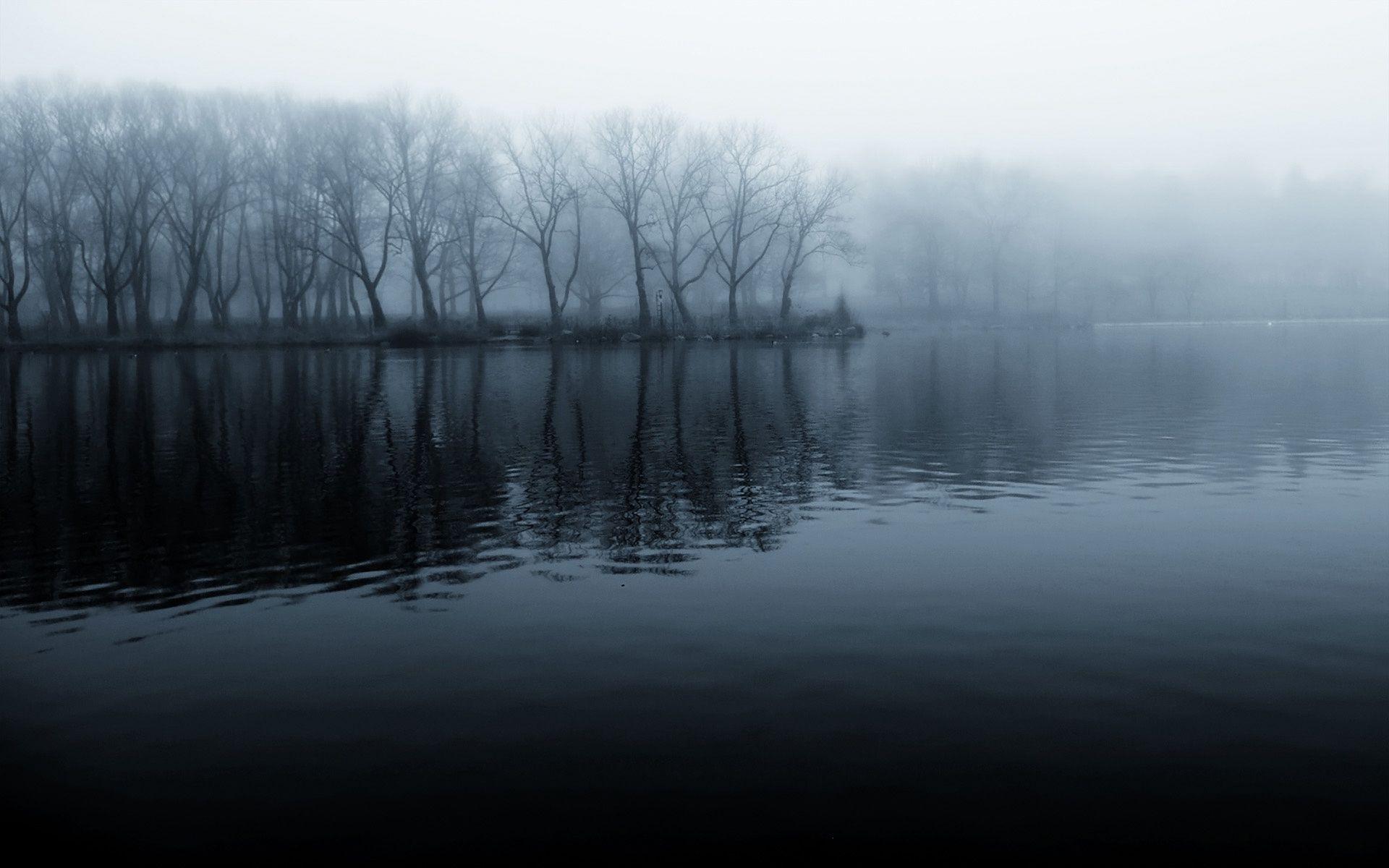 Misty Lake and Trees Wallpaper and