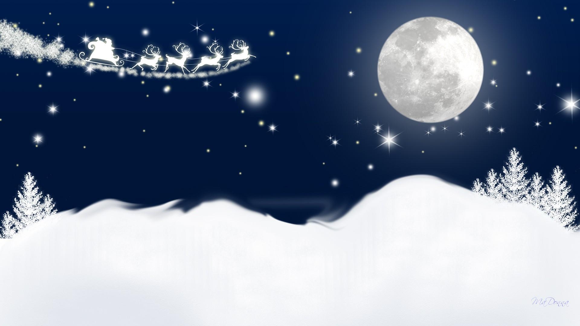 HD Starlight Moonlight Christmas Eve Wallpaper
