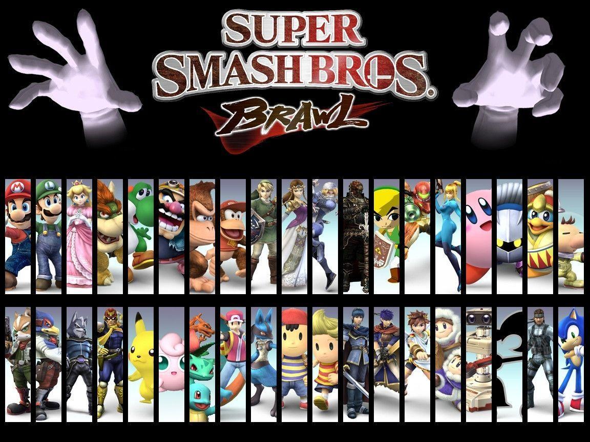 Smashing Characters Super Smash Bros Brawl Wallpaper