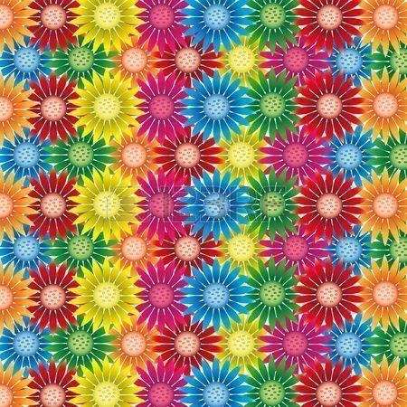 Dazzlingly Colorful Flower Background. Royalty Free Clipart