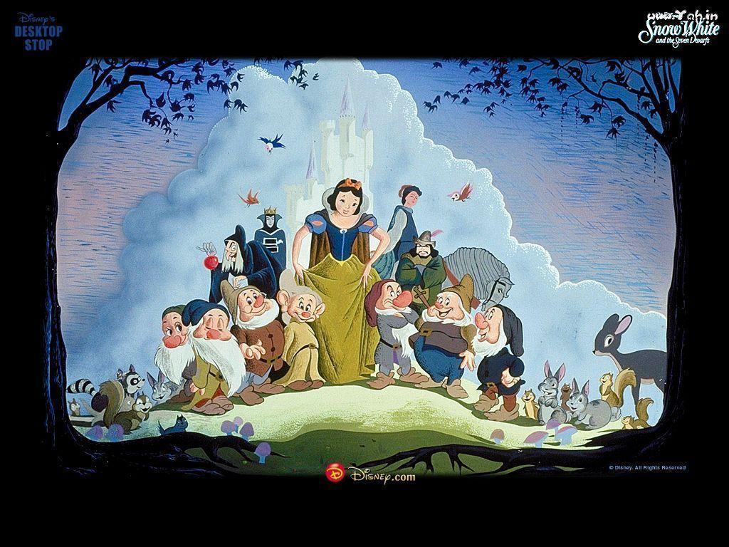 Snow White Seven Dwarfs Desktop Wallpaper
